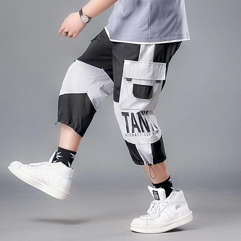 Квадратный укороченные штаны большие Размеры XXL 7XL Для мужчин для бега Штаны