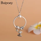 Подвеска Buipoey с мультяшными животными, собаками, ожерелье серебряного цвета с маленьким медведем, ожерелье для мальчиков и девочек, детская бижутерия Вечерние