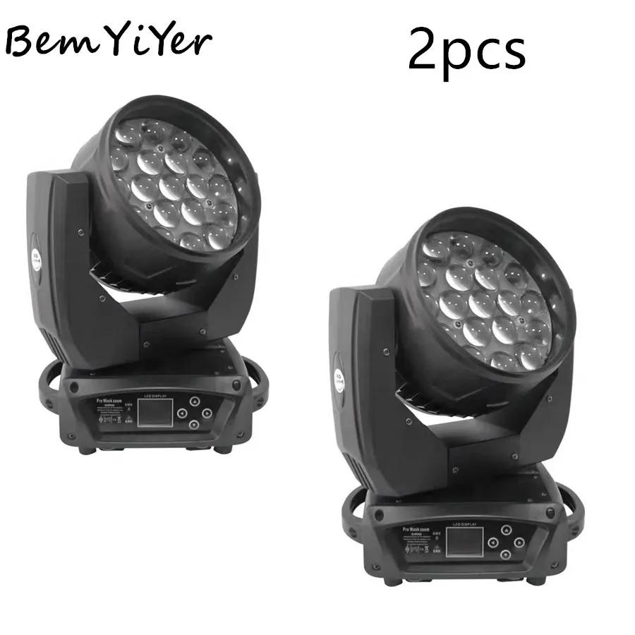 2 шт./партия 19x15 Вт светодиодный фонарь с зумом для мытья головы/RGBW 1/DMX/sound/master