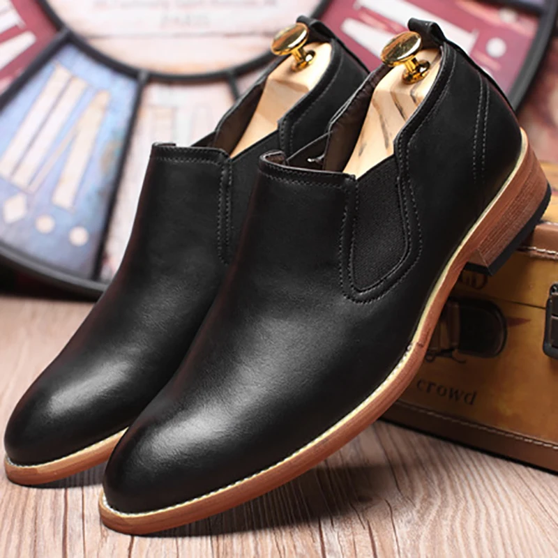 Классические деловые мужские модельные туфли из натуральной кожи модные