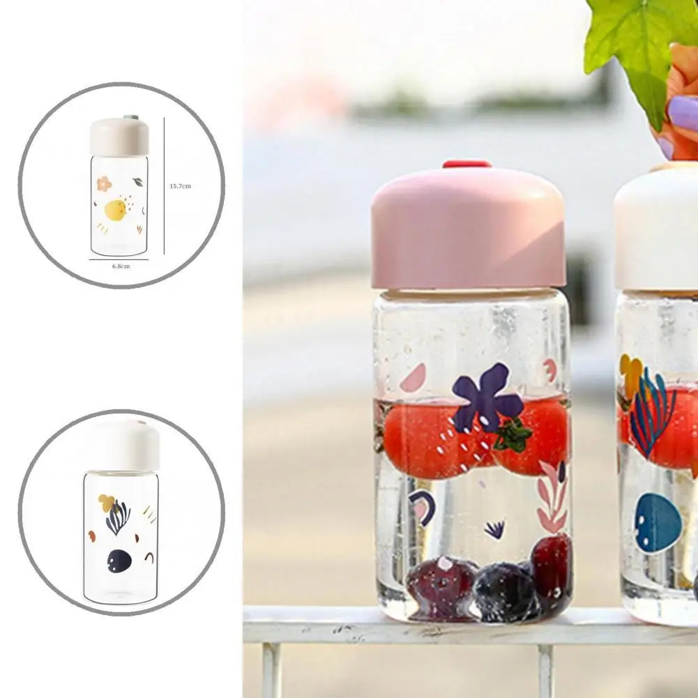 

Print Silicone Handle Leakproof Good Sealing Glass Water Bottle for Outdoor