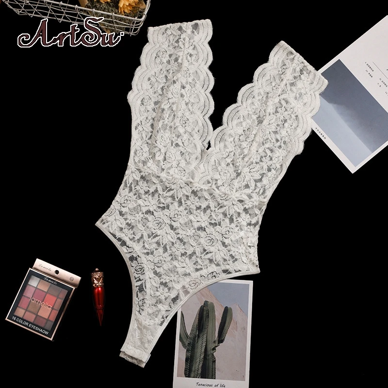 Женское прозрачное Сетчатое боди ArtSu Сексуальное Лоскутное Боди без рукавов