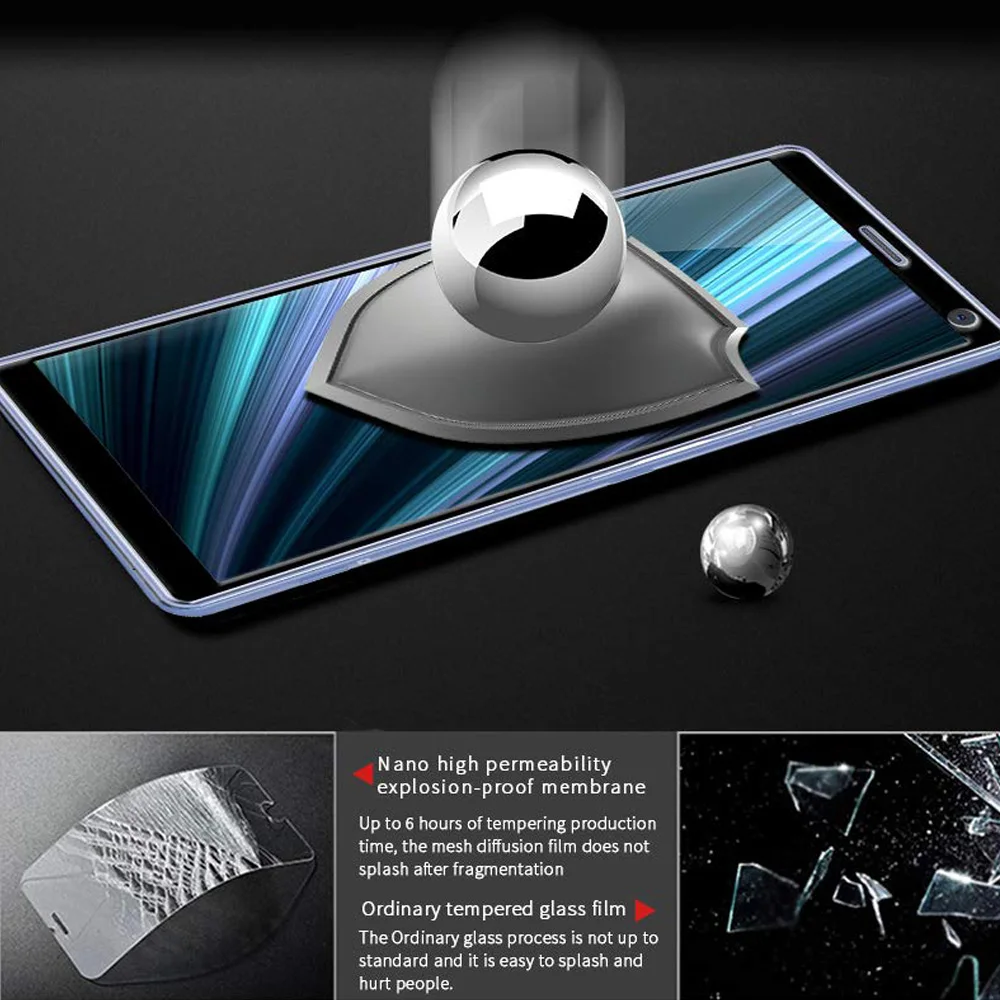 9D полное покрытие закаленное стекло для SONY Xperia 1 5 10 plus L3 Защита экрана X1 XZ4 X5 XZ5 X10