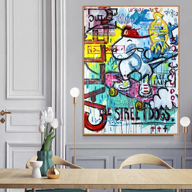 Настенная картина Улица граффити абстрактная живопись на холсте постеры и