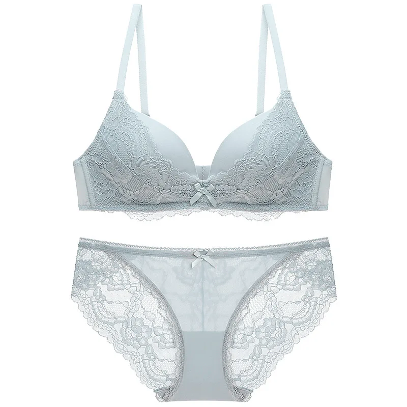 New Push Up Wire Free Women Bra Set Lingerie Thin Cup Sexy Lace Feminina Intimates Underwear & Sleepwears