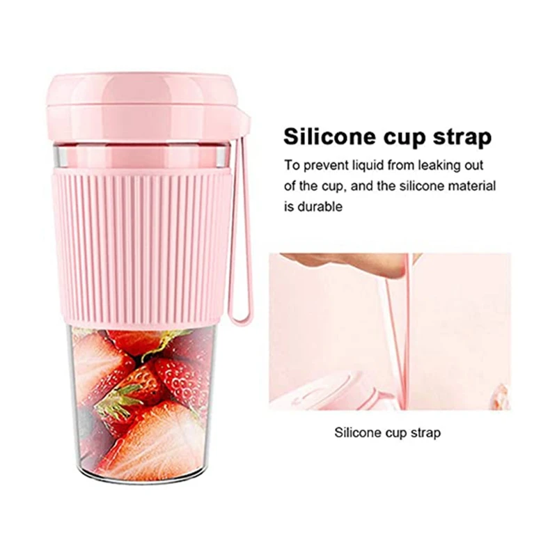 

2set Portable Juicer Wireless Mini Mini USB Electric Juicer Home Juicer Smoothie Blender Blue & Pink