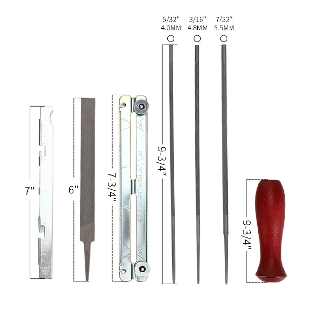 8 шт. набор для заточки бензопилы напильника инструментов деревянная ручка +