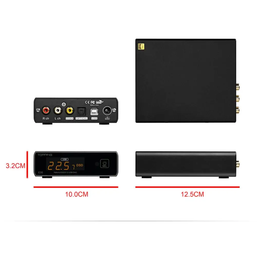 TOPPING E30 AK4493 USB DAC мини hi fi декодер XMOS XU208 32 бит/768 кгц DSD512 сенсорное управление с