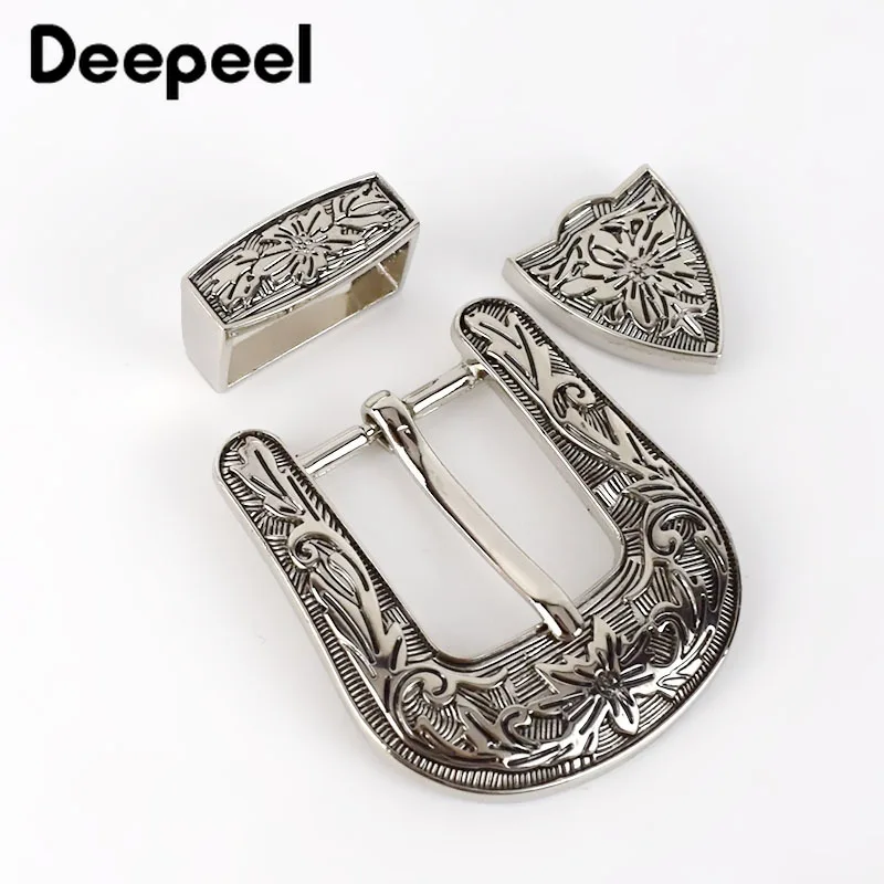 Deepeel 1 комплект (3 шт.) 26 мм пряжка для ремня винтажный узор пряжки из сплава женщин