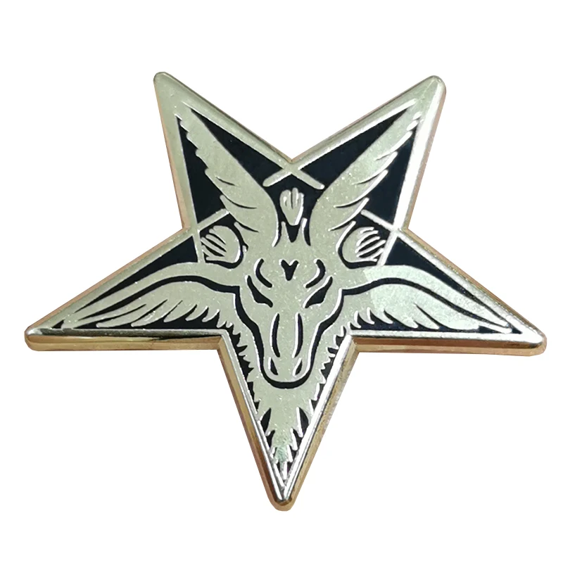 Эмалированная булавка Baphomet с козьей головой сатаническая пентаграмма
