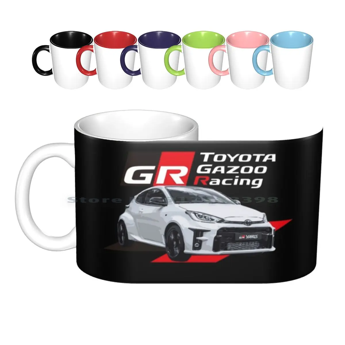 

Gr Yaris-Gazoo Racing Ceramic Mugs Coffee Cups Milk Tea Mug Fast And Furious Japan Car Race Drift Jdm A90 2jz Turbo 2jzgte Trd