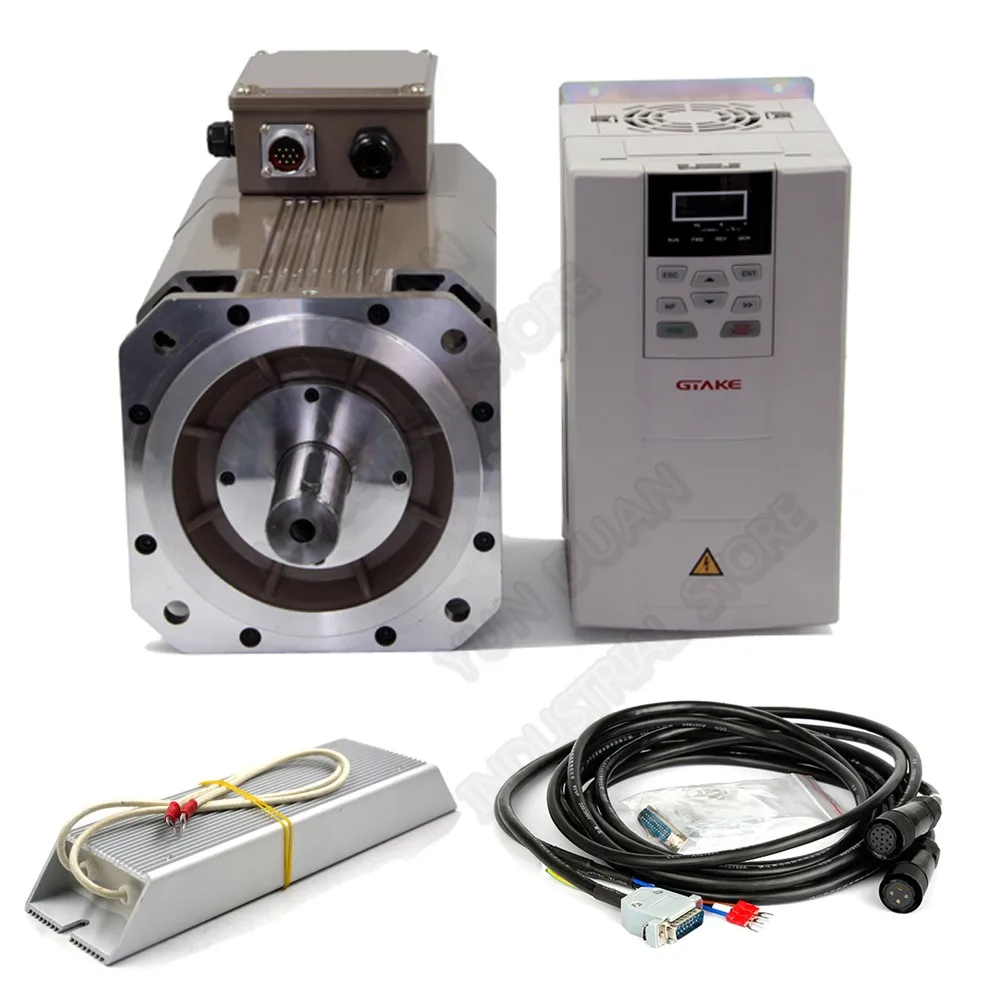 

18.5KW 8000rpm 116.7Nm 12kgf AC Servo Spindle Motor Drive Kits 265mm 3PH 380V Constant Power High Speed For CNC Lathe Grinding