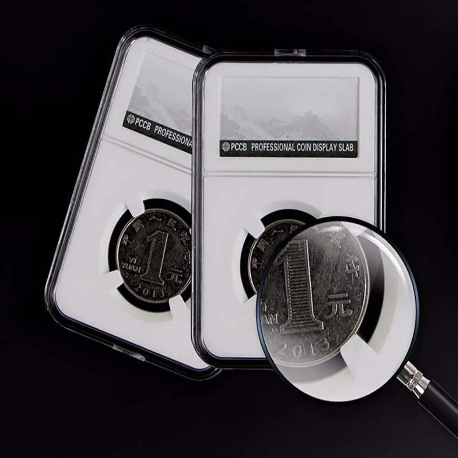 10 шт./кор. PCCB монеты плиты дисплей Класс Монета Чехол Защитите Держатель ящики для