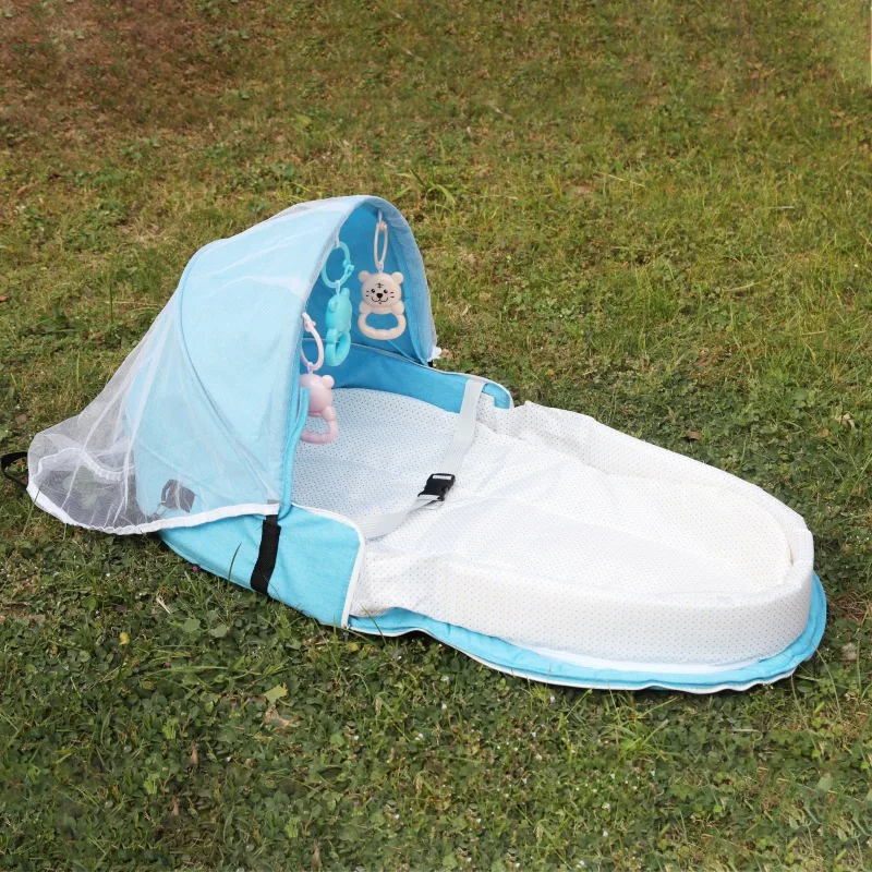 

Baby Travel Bed Sun Protection Mosquito Net Breathable Infant Baby Bed Sleeping Basket With Toys