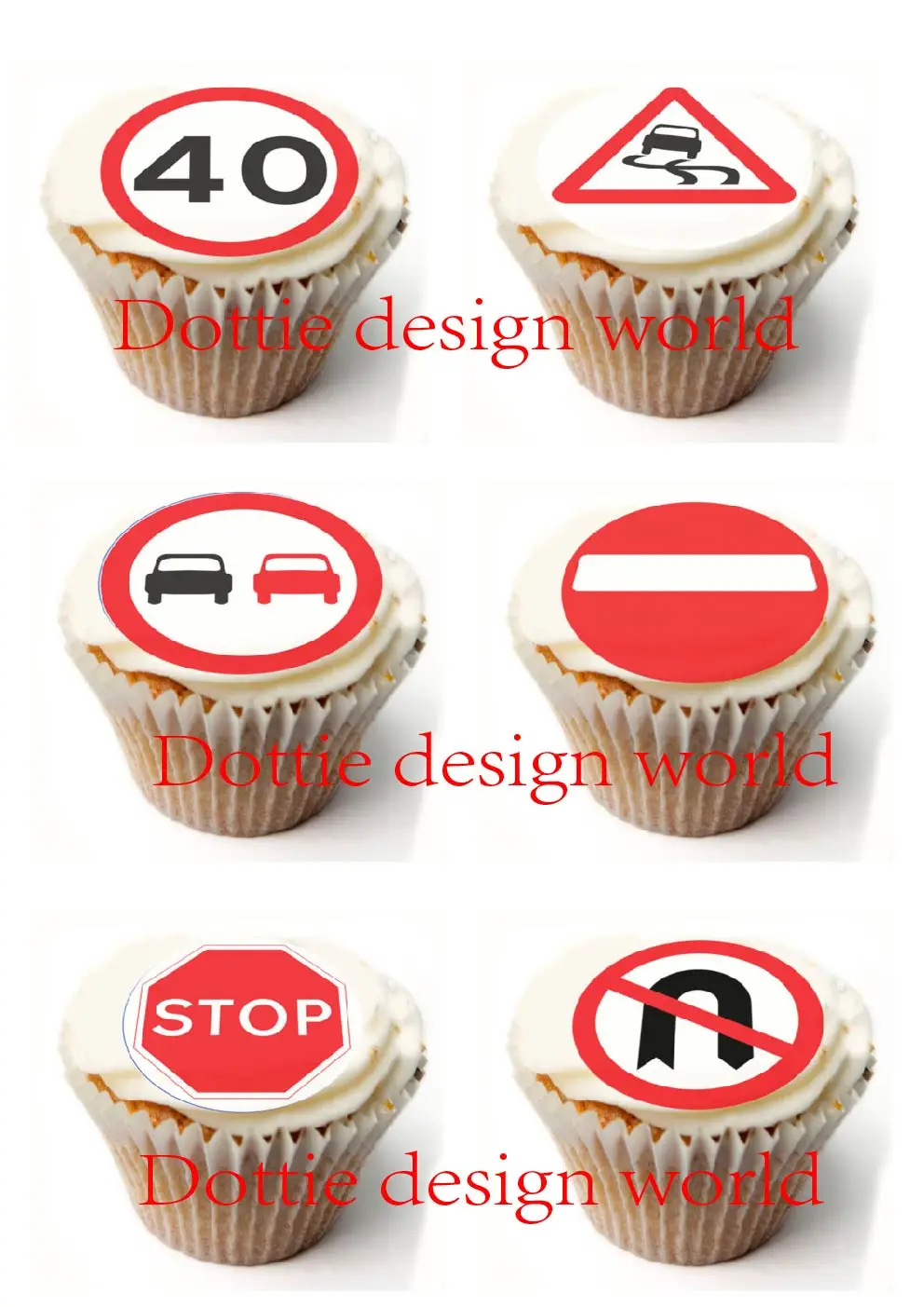 24 дорожные знаки съедобный торт Топпер вафель рисовая бумага кекс стандартная