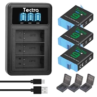 1780mah tectra battery for gopro 9 li ion battery hero 10 ahdbt 901 led smart 3 slots charger for go pro hero 9 accessories