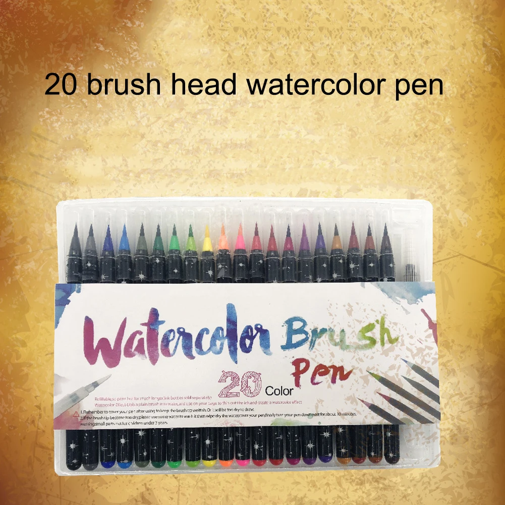 Набор акварельных кистей 20 цветов мягкие акварельные художественные