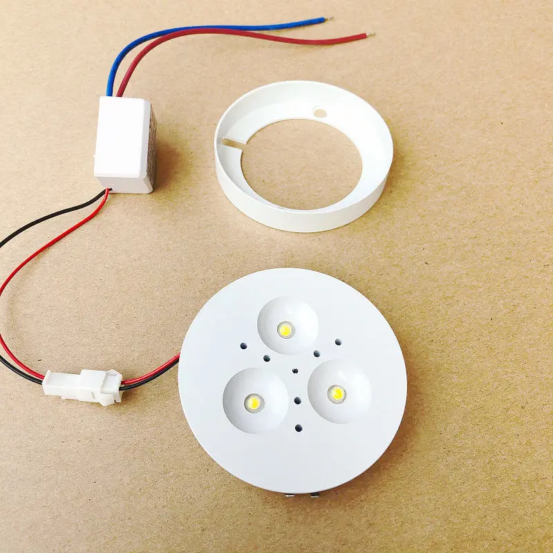 

3*2W LED Puck Lights Downlight Spotlights RF Remote Control + Driver Dimmable for Kitchen Closet Counter Shelf Lighting