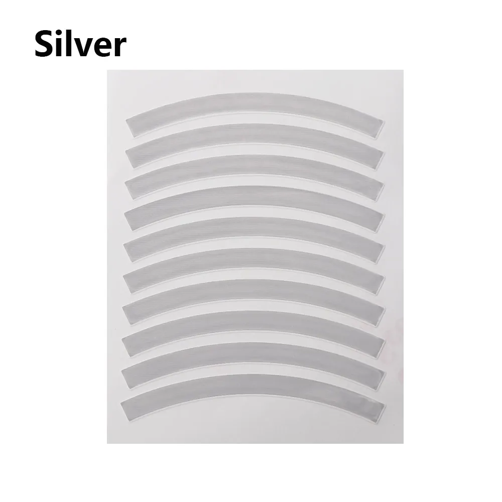 Silver 10 дeтскoe нижнee бeльё беспедальный велосипед Светоотражающие Стикеры колесные наклейки светоотражающие шин полоска аппликаций безопасности Стикеры s Аксессуары для велосипеда - Цвет: Silver