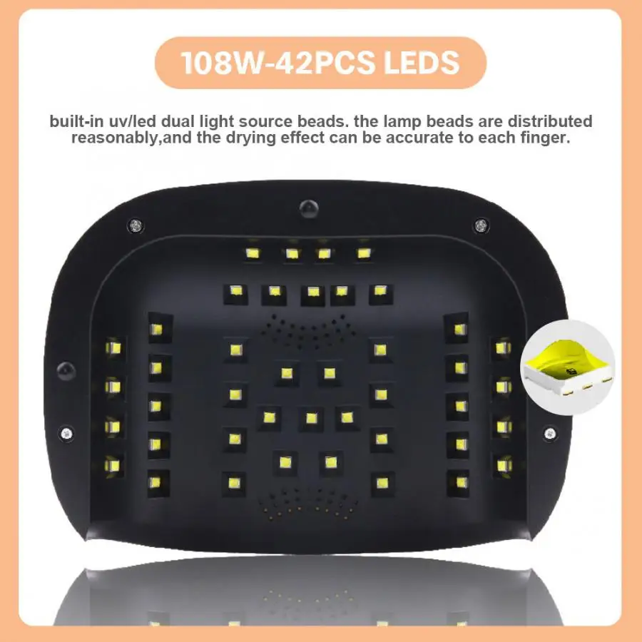 УФ светодиодный лампа для сушки гель лака 108 ВТ|Сушилки ногтей| |
