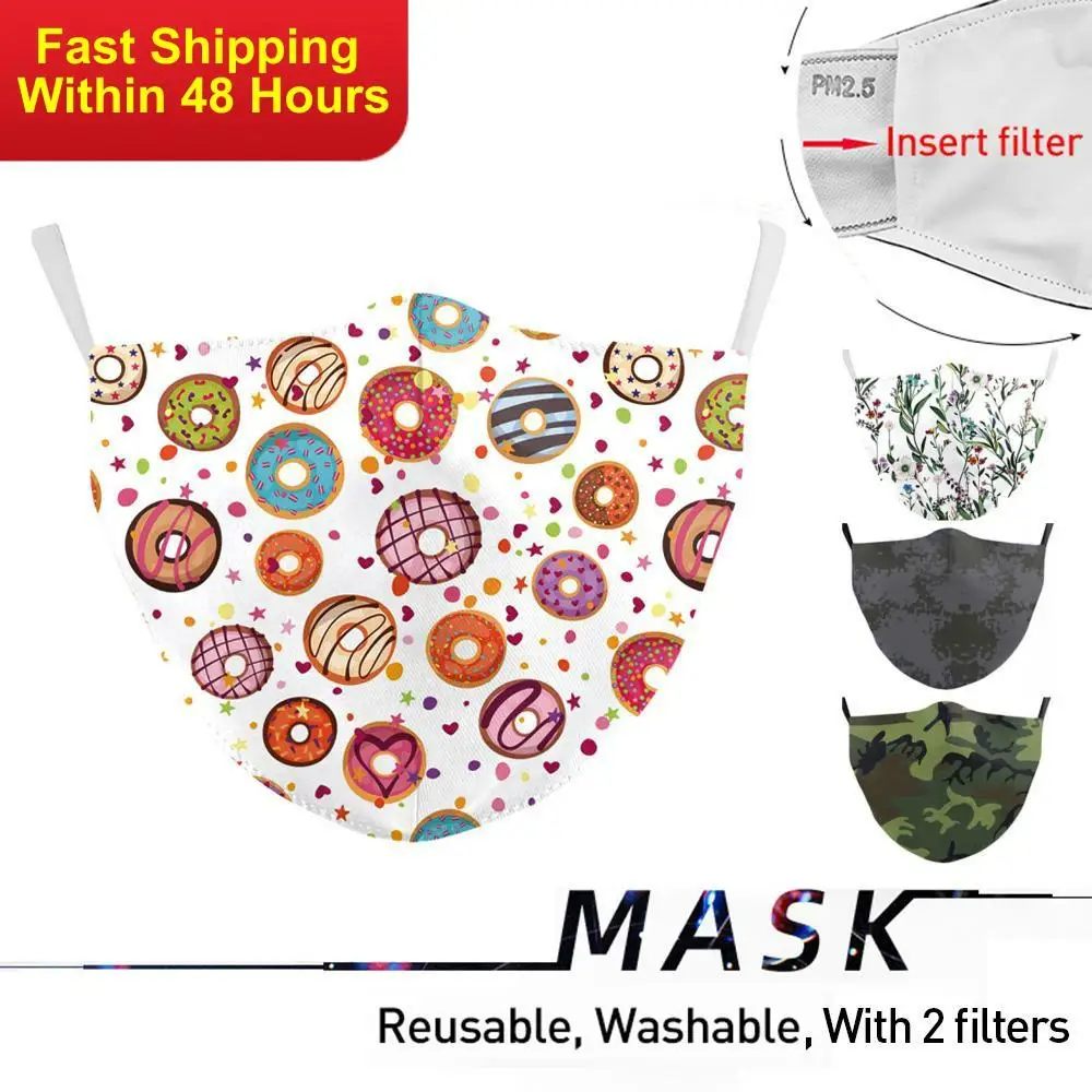 

Zawaland Multicolor Reusable Washable Masks Cute Protective PM2.5 Filters Face Cover Adjustable Printed Mask Adult