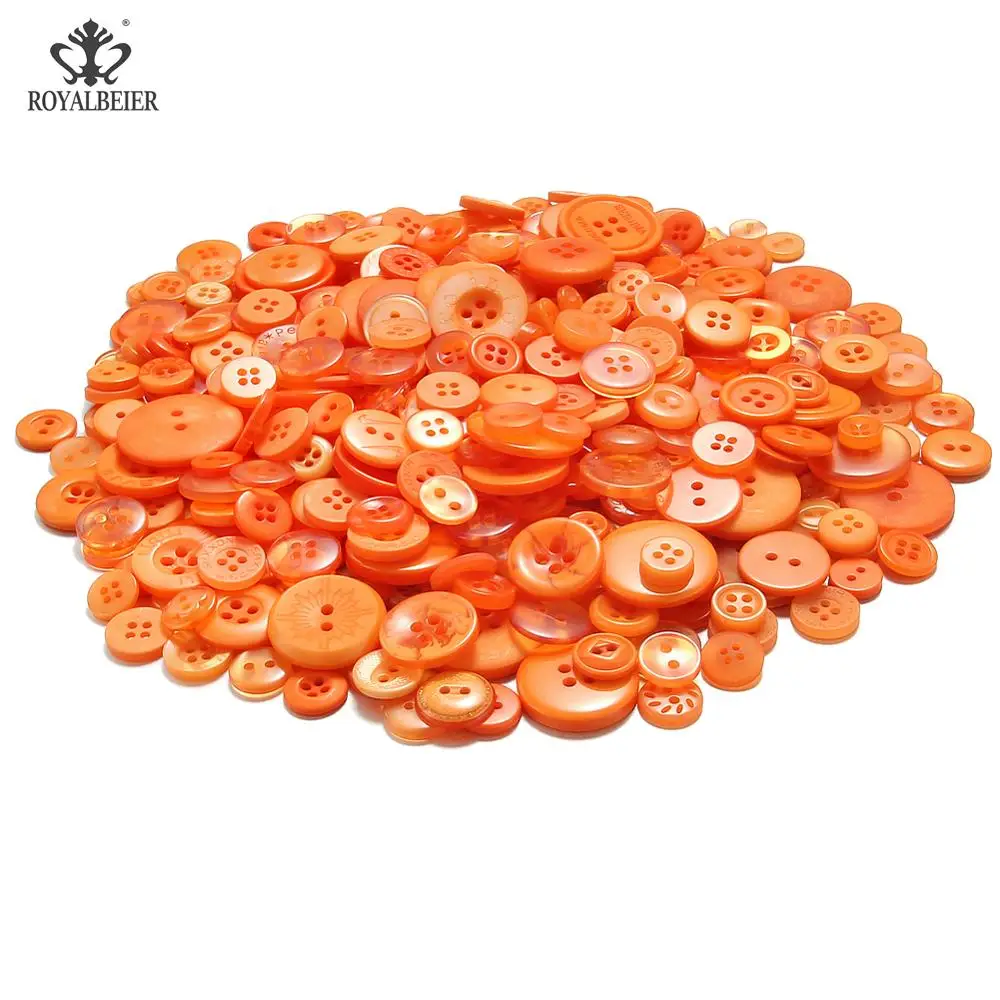 

690 pcs Orange yellow Mixed Assorted Sizes Children's Manual Crafts Resin Craft Buttons Sewing Button Painting Interesting