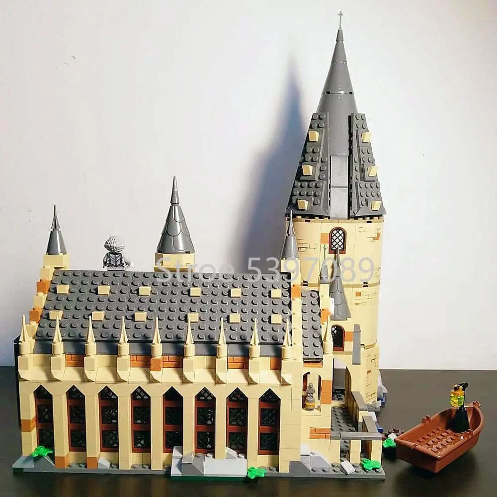 Строительные блоки в наличии модель 16052 Поттера Magic World Movie Hog warts Great Hall 878 шт.