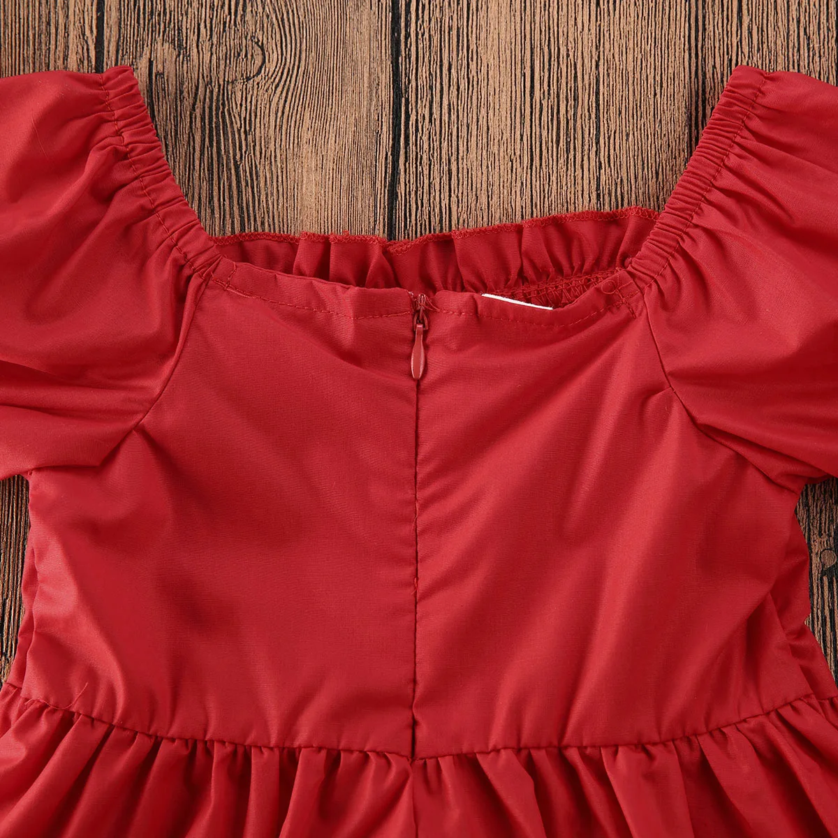 1-4Y Princess Dress Toddler Baby Girls Ruffles Sleeve Off Shoulder Red Pageant Wedding Party Dresses | Детская одежда и обувь