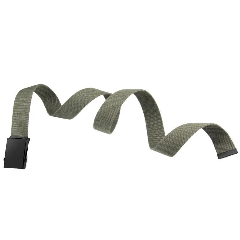 

Men's Belts Outdoor Plain Canvas Military Web Belt Solid Black Metal Roller Luxury Buckle For Men Women