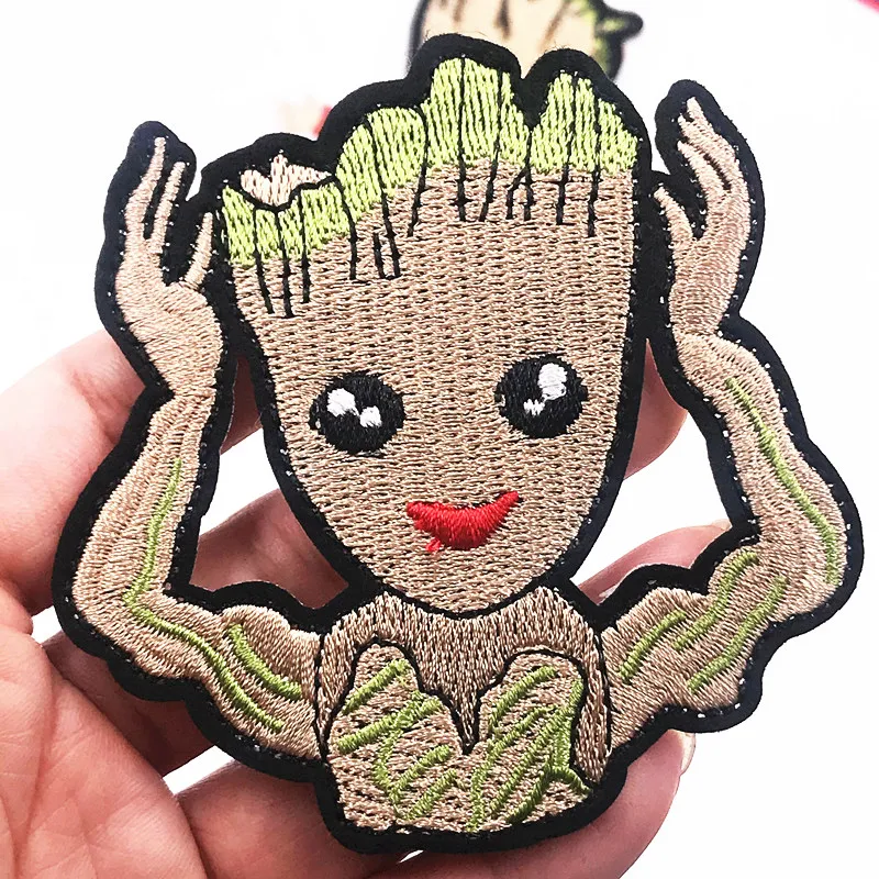 1 шт. милый мультфильм Marvel Hero Groot значок аппликация Мстители персонаж патч железо