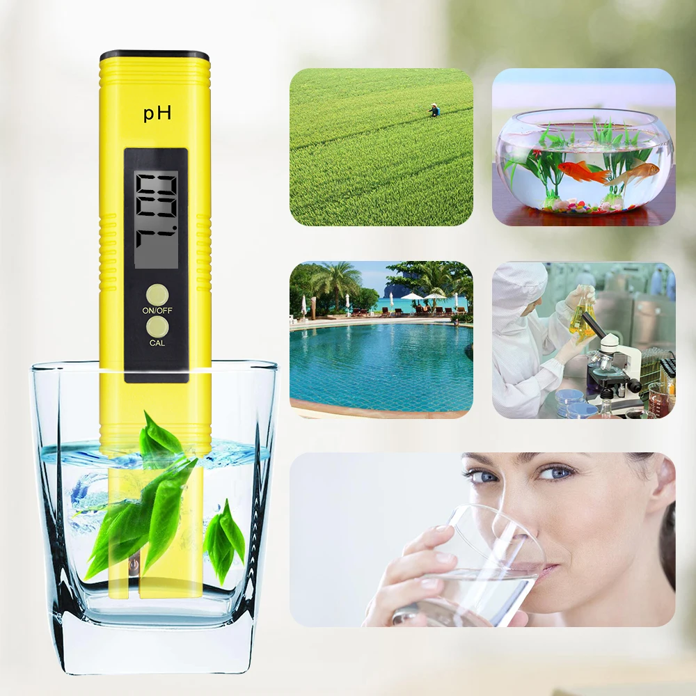 

Digital PH Meter Tester 0.00-14.00 PH High Precision 0.01 PH Water Quality Testing Measure Range for Aquarium Swimming Pool