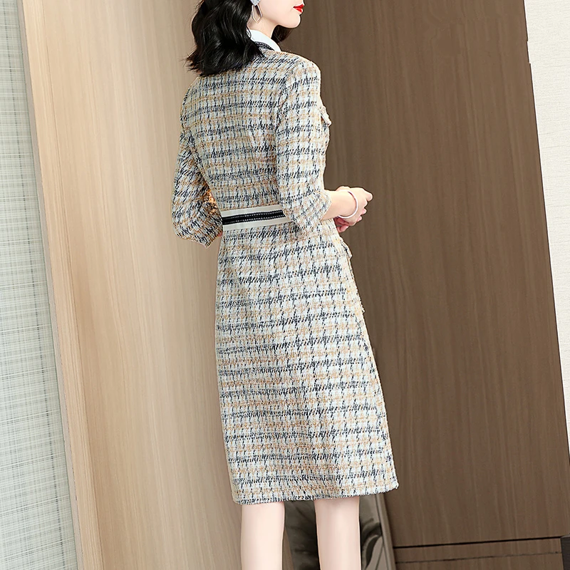 Элегантное женское Шерстяное твидовое платье вечерние облегающие сексуальные