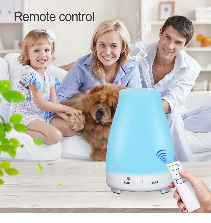 

aroma essential oil diffuser aromatherapy air humidfier cold cool mist maker with remote control LED night light for home