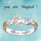 Кольца для женщин модные ювелирные изделия эстетическое женское кольцо ювелирные изделия аксессуары эстетические кольца оптовая продажа ювелирные изделия Радужный Единорог