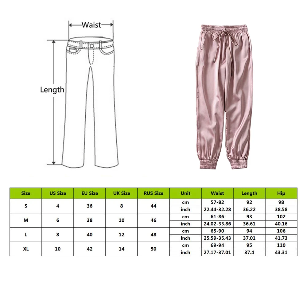 

Autumn Black satin joggers women trousers high waist pants sweat pants green satin pants women sweatpants Winter 2020