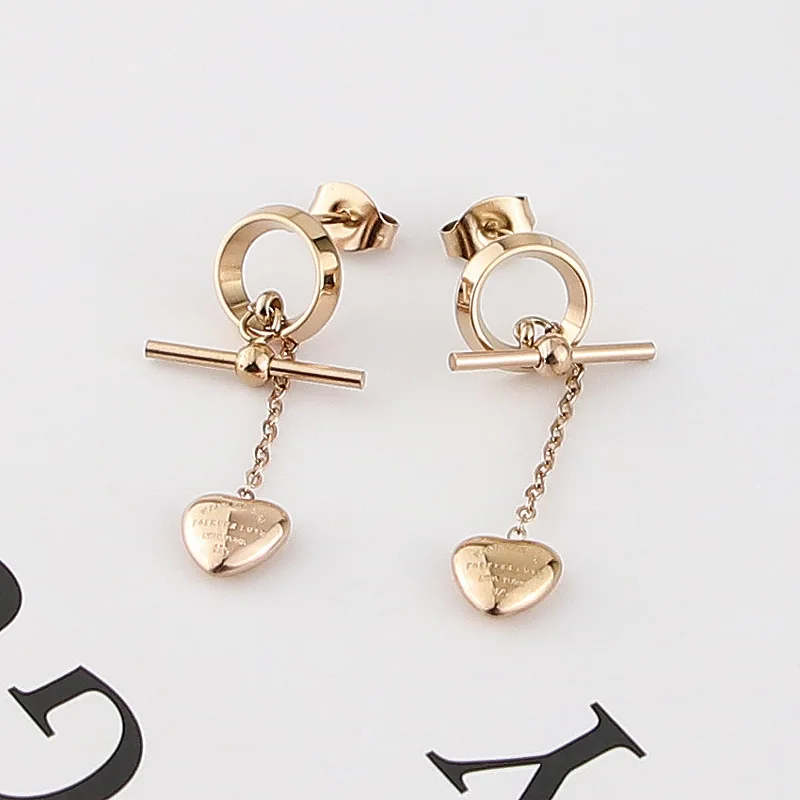 Новое круглое кольцо персикового цвета с кисточкой сердцем из титановой стали