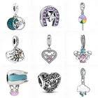 Новинка, бусины в форме сердца для влюбленных, мам, семейного дерева, облаков, подходят для оригинального браслета Pandora, серебристого цвета, женский браслет