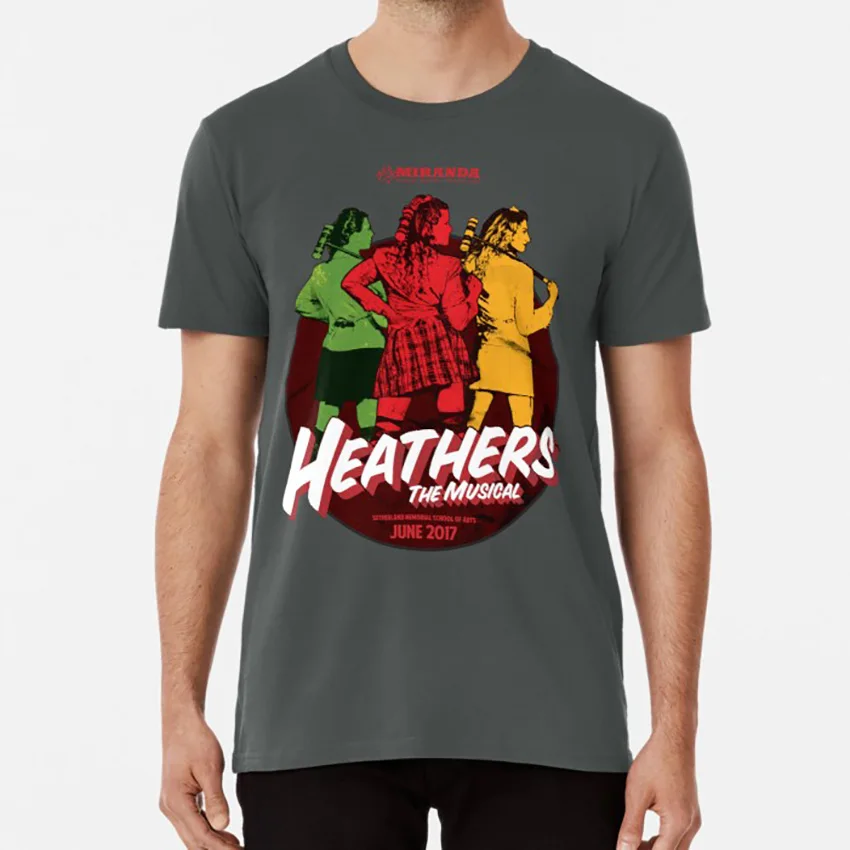 Темно-серый Музыкальная футболка MMS Heathers музыкальная Миранда - Цвет: Темно-серый