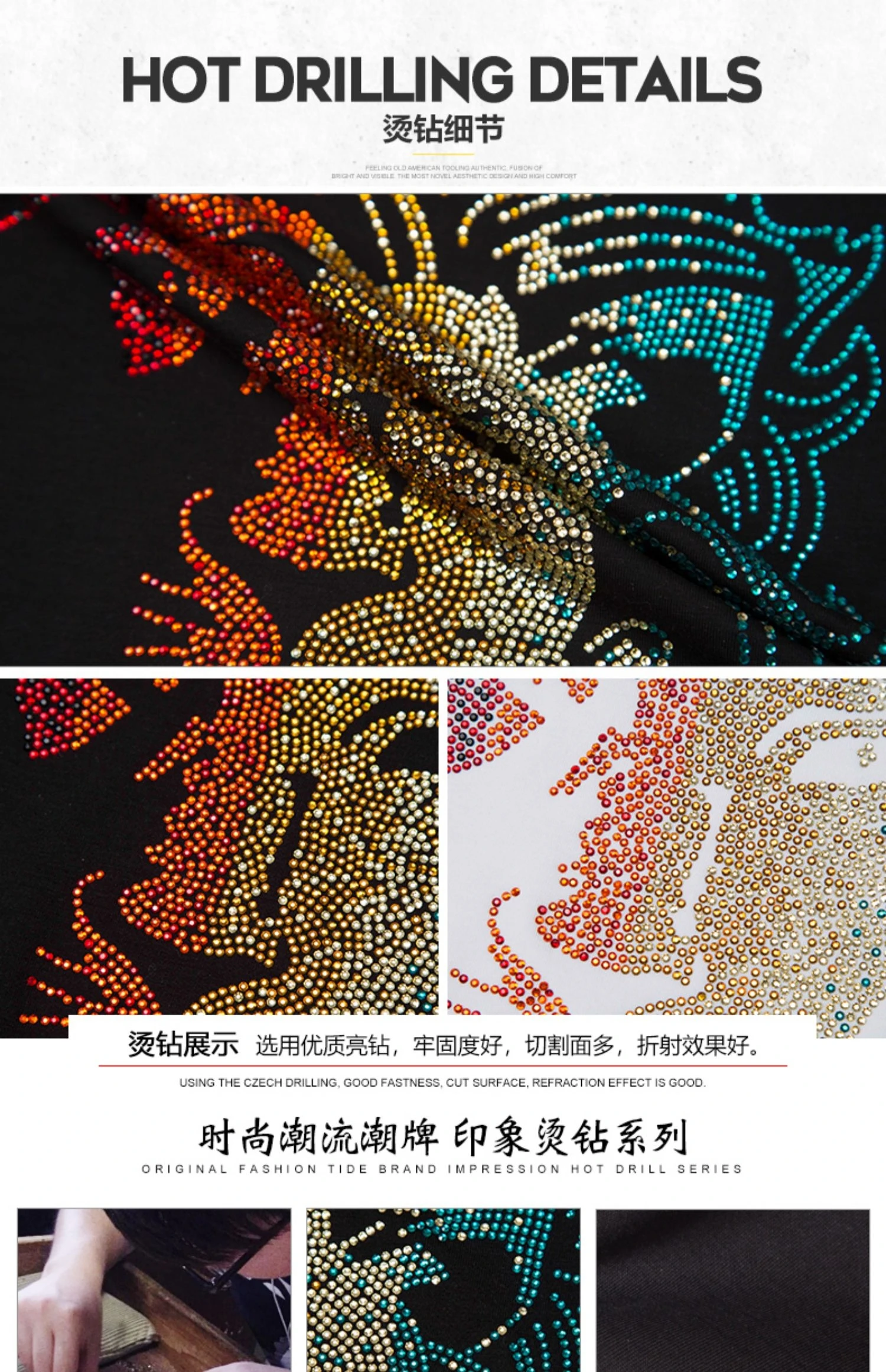 

2021 Luxury Lion New Technology Short-Sleeved Spring Summer Men's T-Shirt Sets Popular Casual Tracksuit Brand Hot Diamond