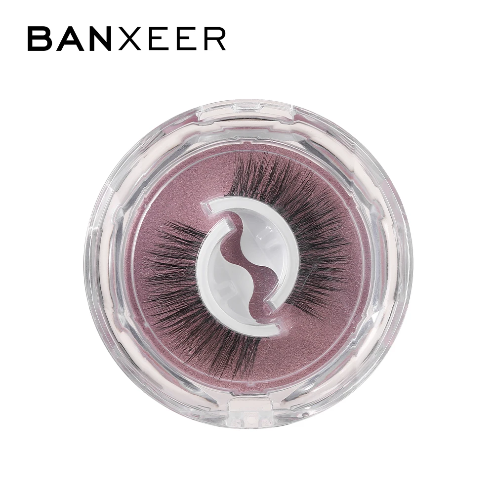 

BANXEER False Eyelashes Extension 12mm Makeup Natural Eyelashes Black Cosplay Dramatic Fluffy Mink Lashes Glue for Eyelashes