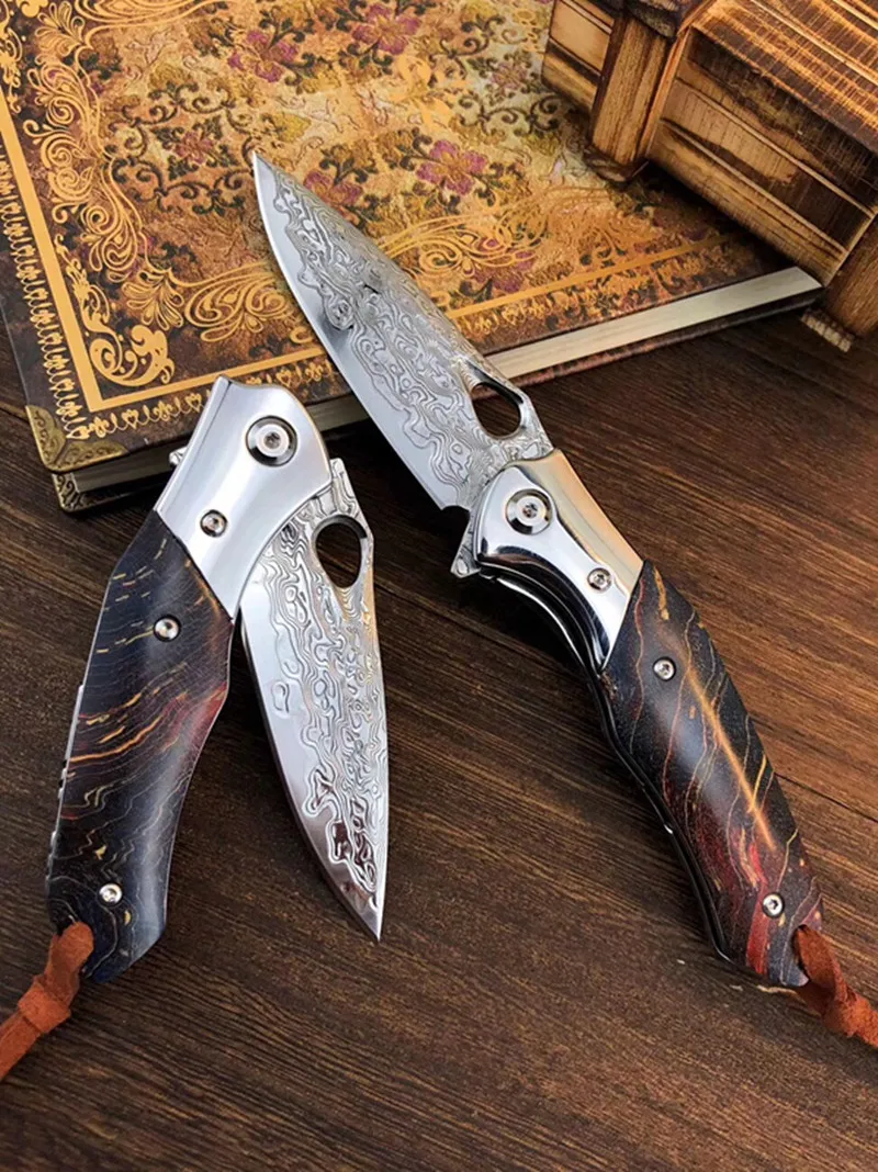 Тактический складной нож для кемпинга из дамасской стали 304 стальная головка/VG10