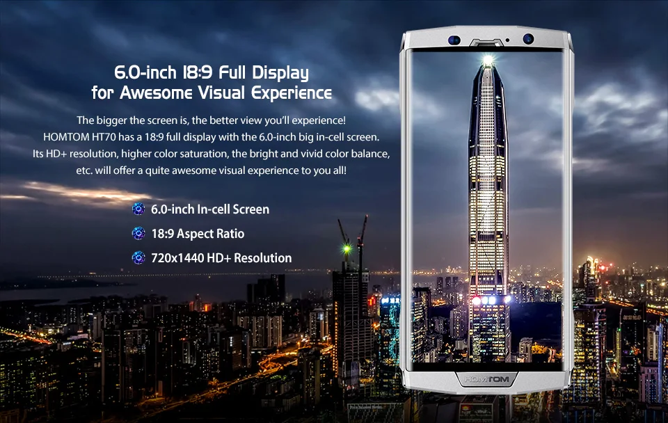 Глобальная версия HOMTOM HT70 10000 мАч большой аккумулятор 4 Гб 64 Гб мобильный телефон MTK6750T 6,0 дюймов HD+ восьмиядерный смартфон с отпечатком пальца