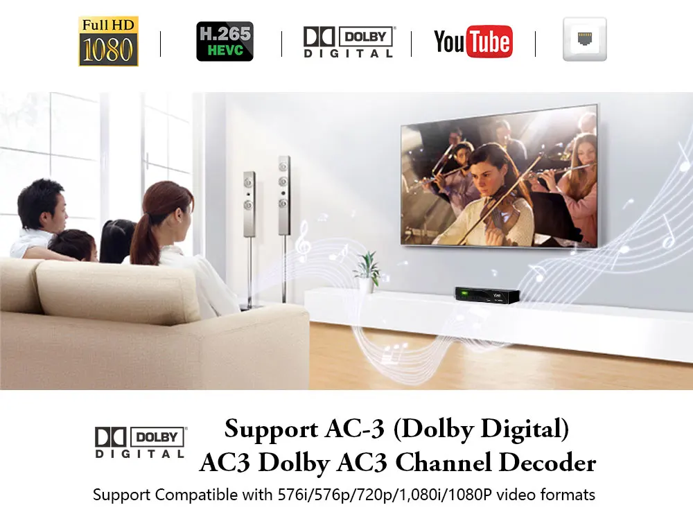 DVB T2 ТВ тюнер DVB-T2 ресивер Full-HD 1080P цифровой Смарт ТВ приставка поддержка AC3 MPEG4 H.265 HEVC с Wi-Fi для чешского