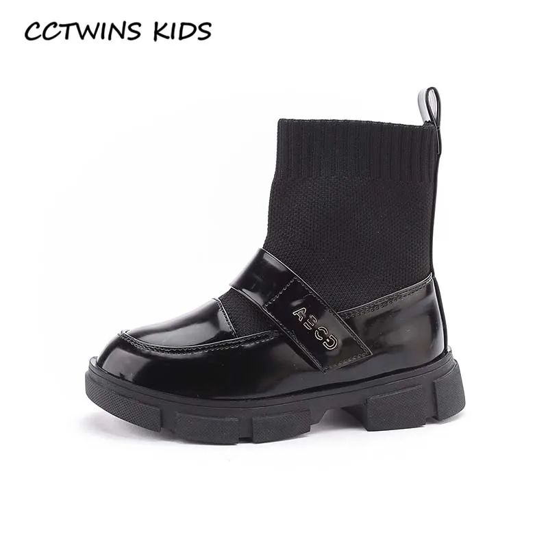 CCTWINS/детская обувь; коллекция года; зимние Брендовые ботильоны для маленьких мальчиков; детская модная теплая обувь для девочек; черные ботинки для малышей; FB1799