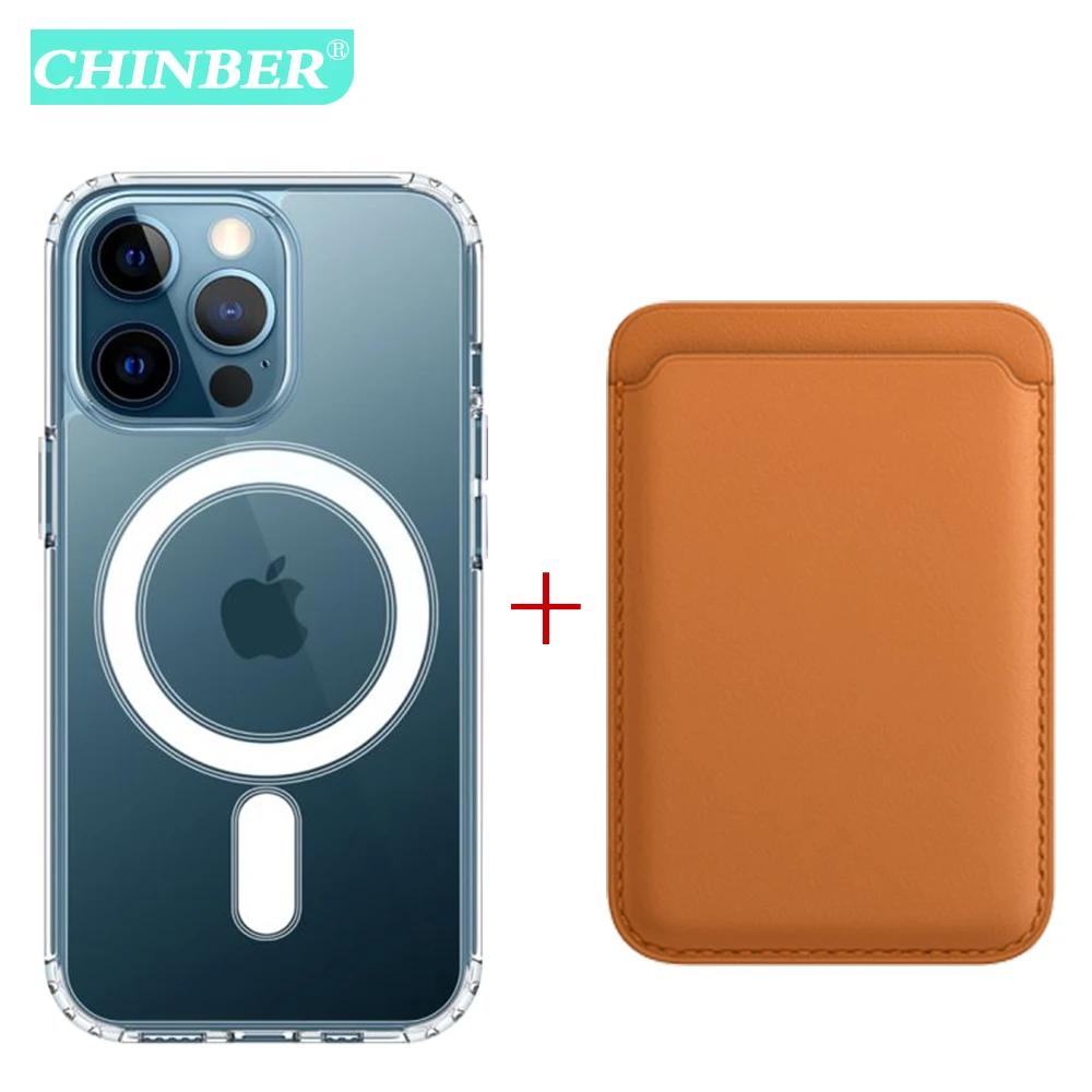 Original For Magsafe Magnetic Wireless Charging Case For iPhone 13 12 11 Pro MAX XR X XS 7 8 Plus Back Leather Wallet Card Bag