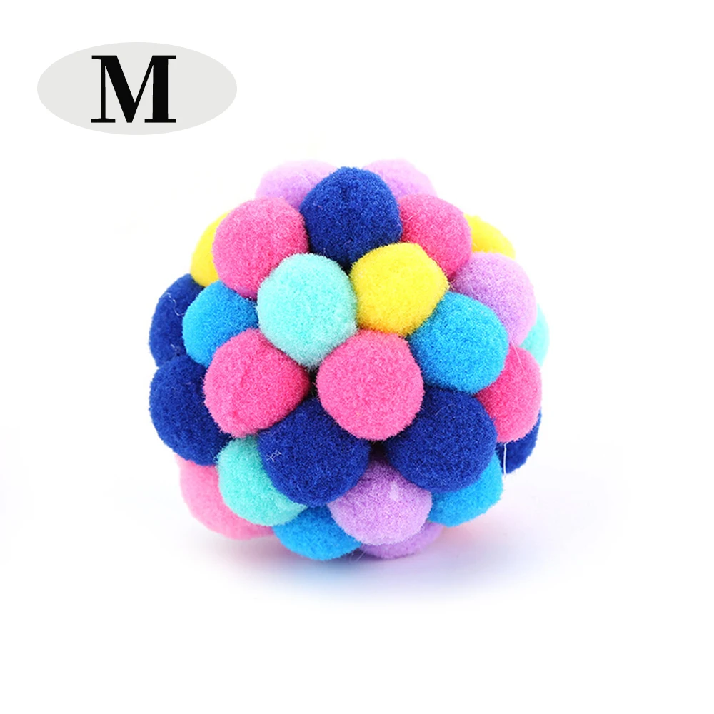Горячий Новый S/M/L Забавный питомец кот игрушка мяч красочный эластичный ручной