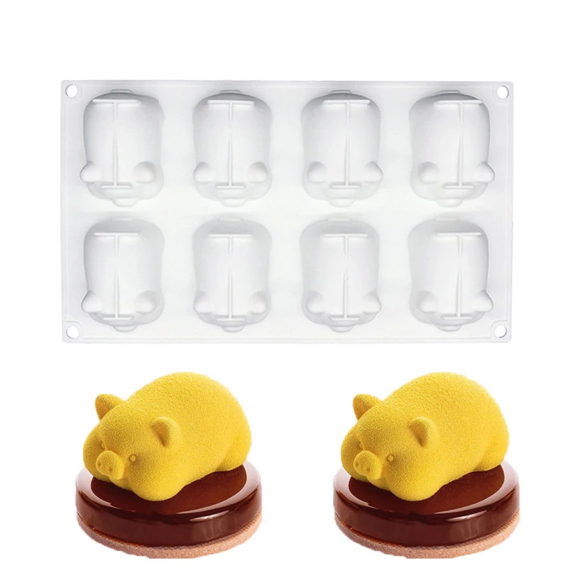 

Silicone Cake Mold 8 Holes Pig Chocolate Molds For Baking Mousse Ice Cream Pans Cake Decorating Tools Dessert Mould