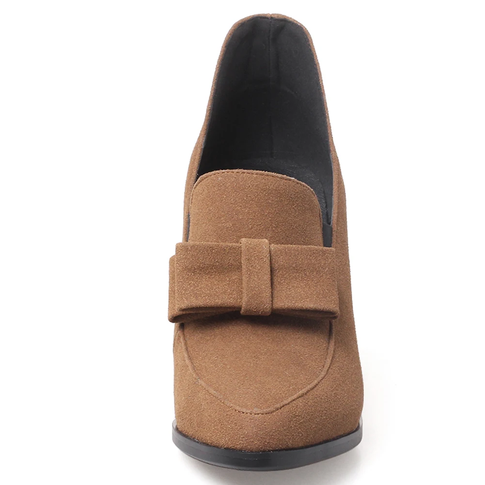 

Sarairis 2020 Big size 43 Elegant Pumps Female Pointed Toe Slip-On Chunky High Heels Bow Office Lady Women Shoes