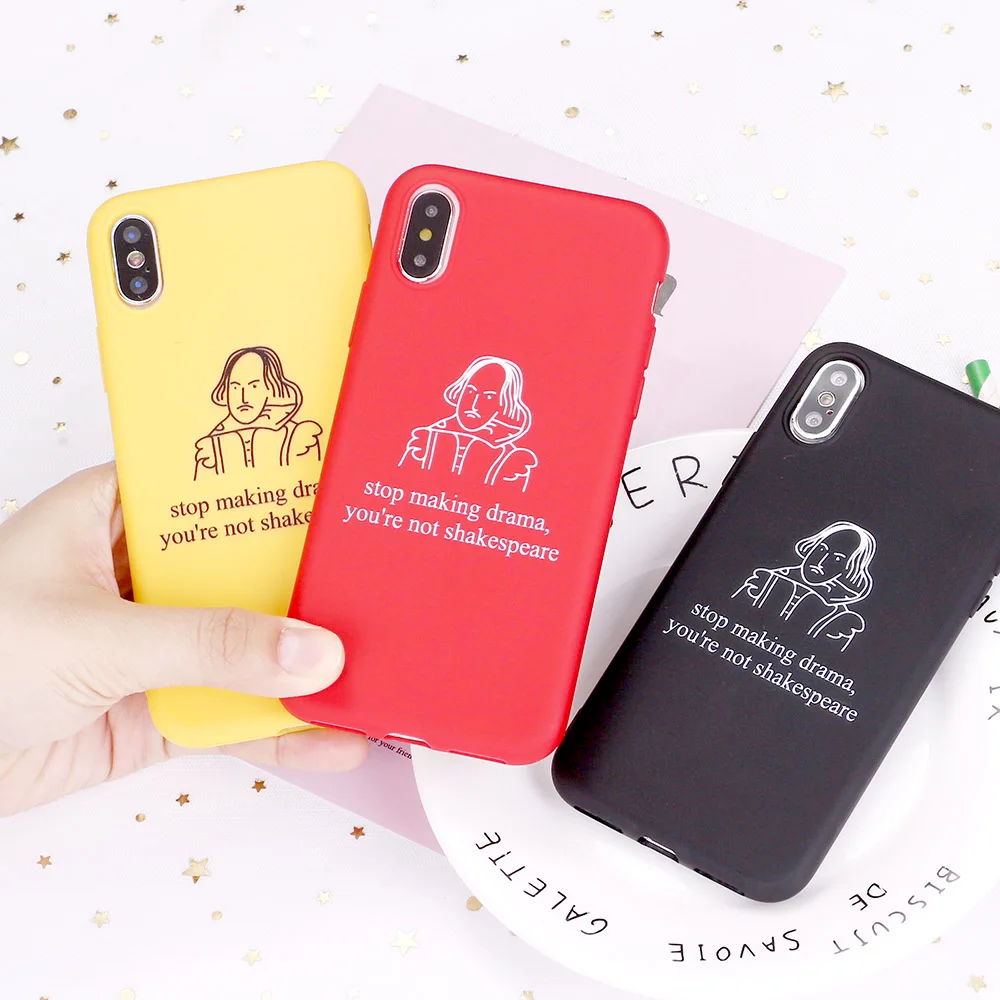 For 11 12 Pro Max 8 8Plus X XR 7 7Plus XS 6 6S 5 SE Drama Shakespeare Memes Candy Silicone Phone Case Coque Funda | Мобильные