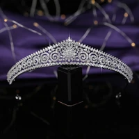 crown hadiyana magnificent dignified tiara women wedding bride hair accessories zirconia luxury jewelry hg0036 coronas de reina
